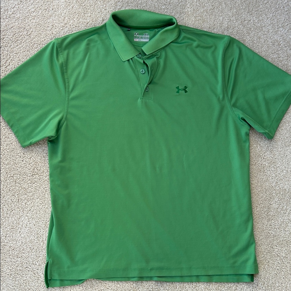 Under Armour XL Loose Men's Vibrant Green Polo Golf Shirt